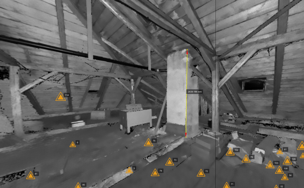 3D laserové skenování historického domu