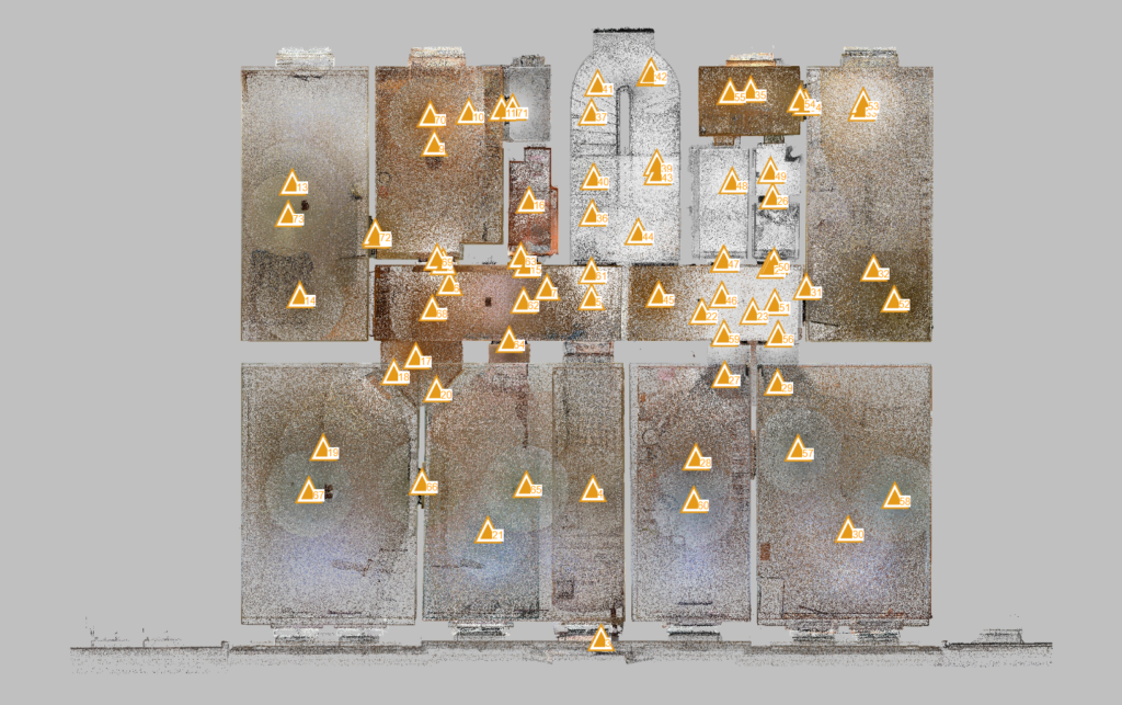 3D skenování a zaměření bytového domu