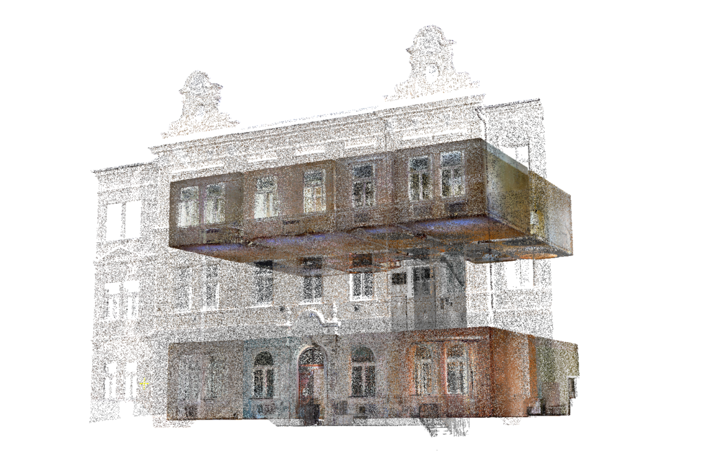 3D skenování a zaměření bytového domu