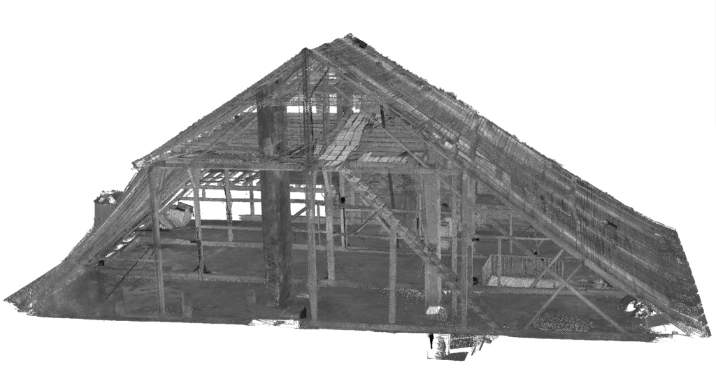 3D laserové skenování krovu