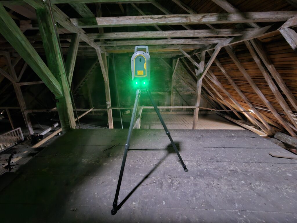 3D laserové skenování krovu