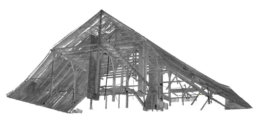 3D laserové skenování krovu