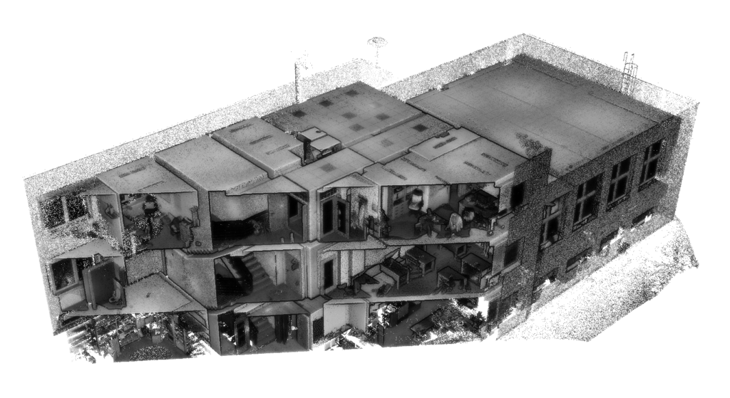 3D laserové skenování budovy