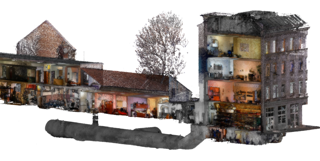 3D skenování bytového domu a staveb